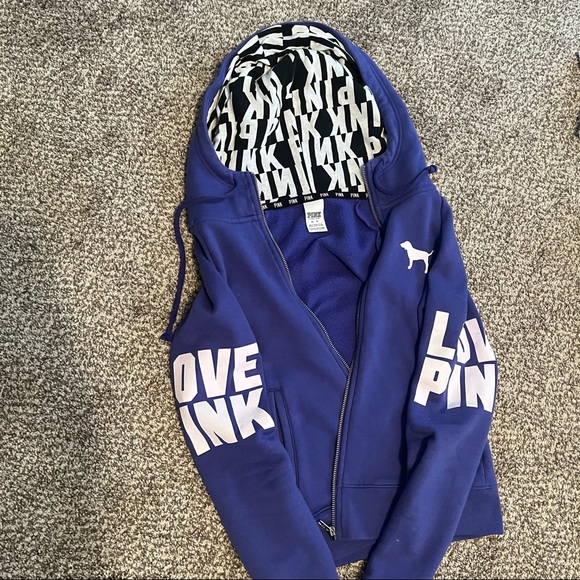 Victoria secret pink purple zip up hoodie - Picture 2 of 3